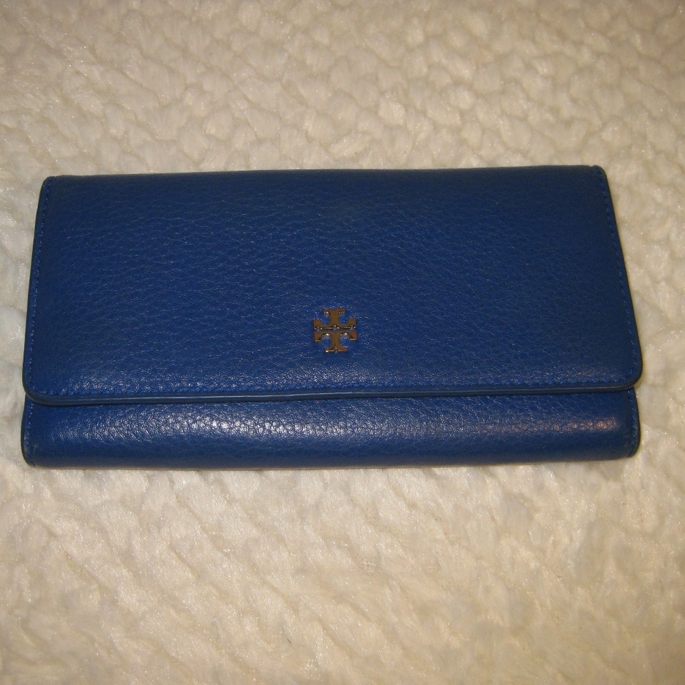 Tory Burch Blue Leather Wallet
